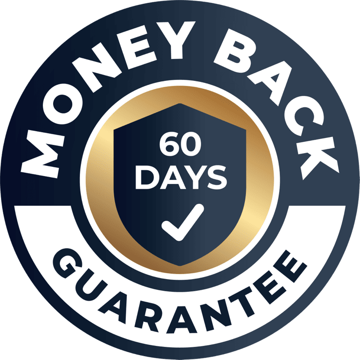 60-day money-back guarantee badge